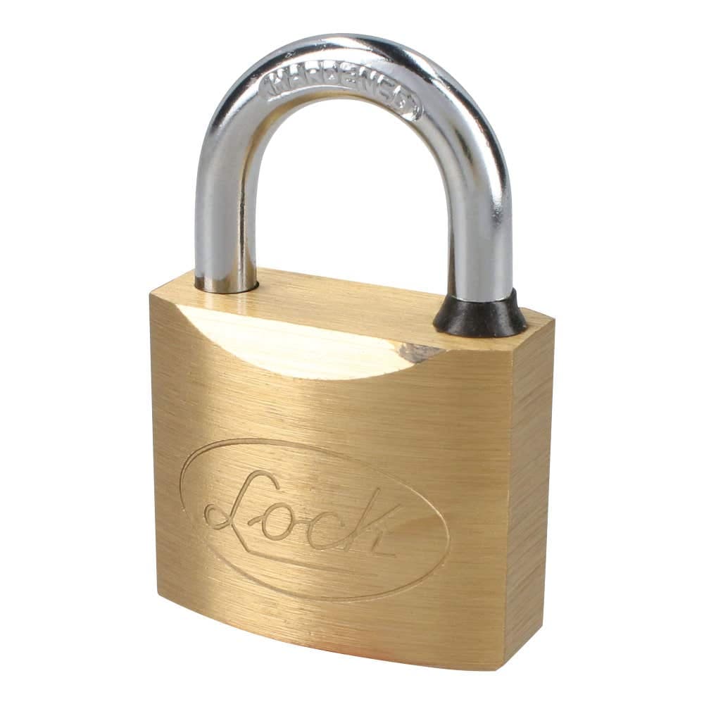 Lock Candado de latón corto 40 mm, llave bancaria