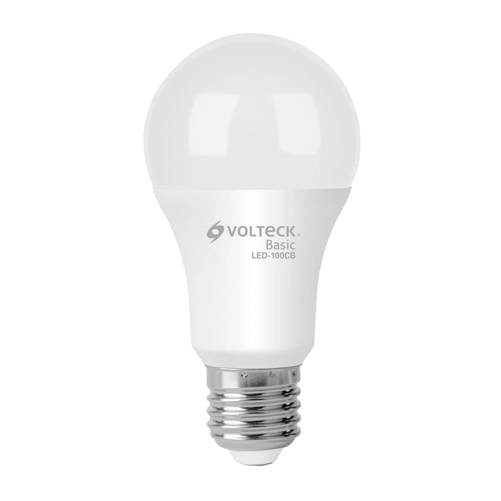 Foco LED 14W (75W) A19, 3000K blanca cálida, 1150 lm, BASIC Volteck LED-100CB