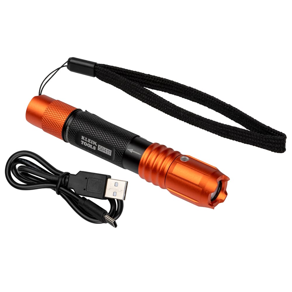 Klein Tools Linterna LED de bolsillo recargable e impermeable con cuerda