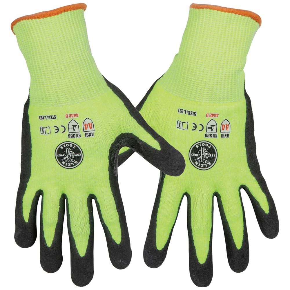 Klein Tools Guantes de trabajo grandes con resistencia a los cortes Nivel 4, aptos para pantallas táctiles, 2 pares