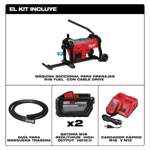 Milwaukee Máquina seccional para alcantarillas M18 FUEL™ con CABLE DRIVE™