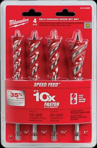 Milwaukee Juego de brocas para madera SPEED FEED™ de 6-1/2" (4 piezas)