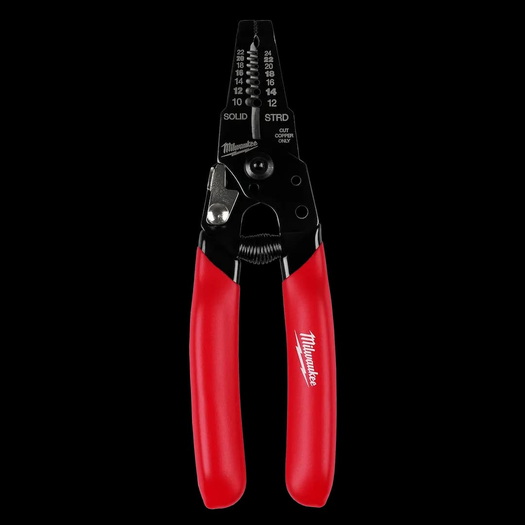 Milwaukee Pelacables y cortador compacto con empuñadura bañada para cables de 10-24 AWG