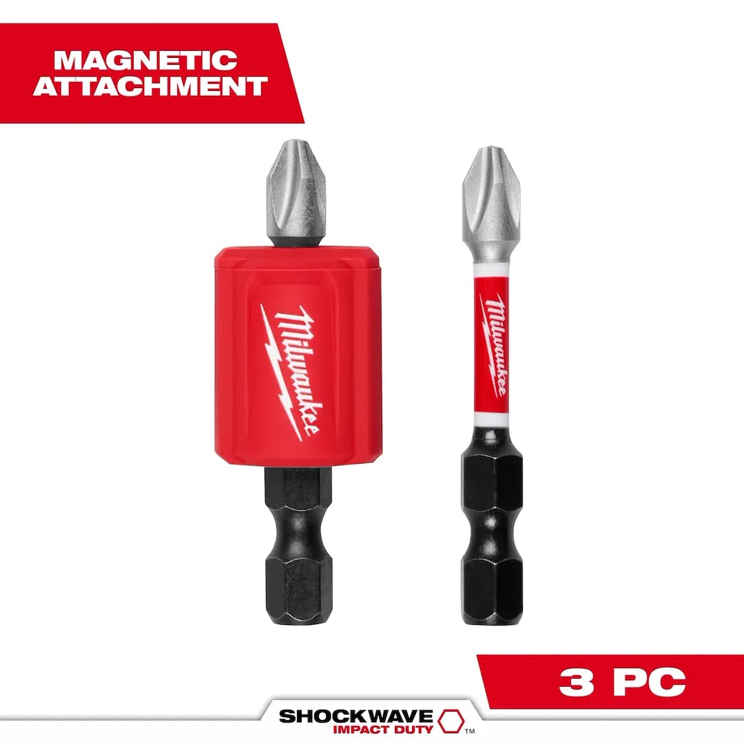 Milwaukee Juego de 3 piezas de accesorio magnético y broca PH2 SHOCKWAVE Impact Duty™