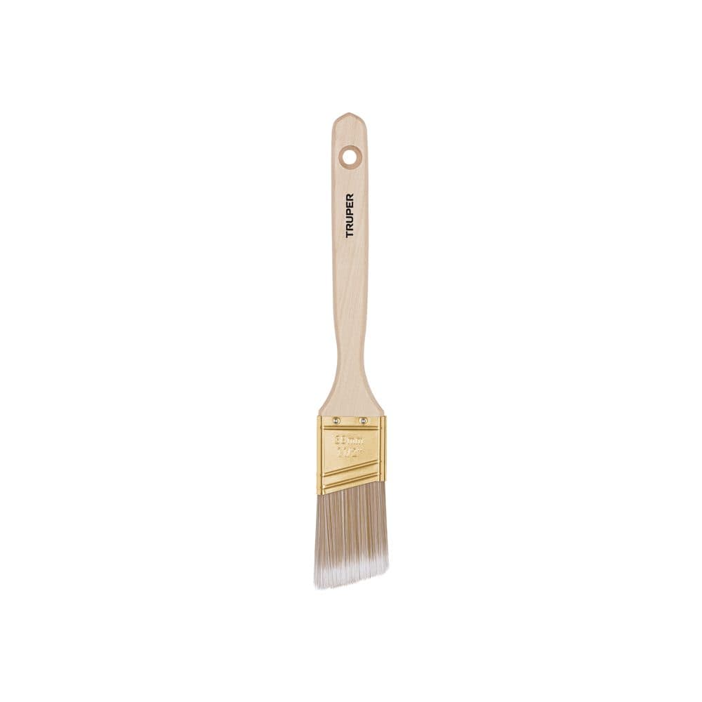 Truper Brocha cerdas sintéticas 1-1/2" corte angular, mango madera